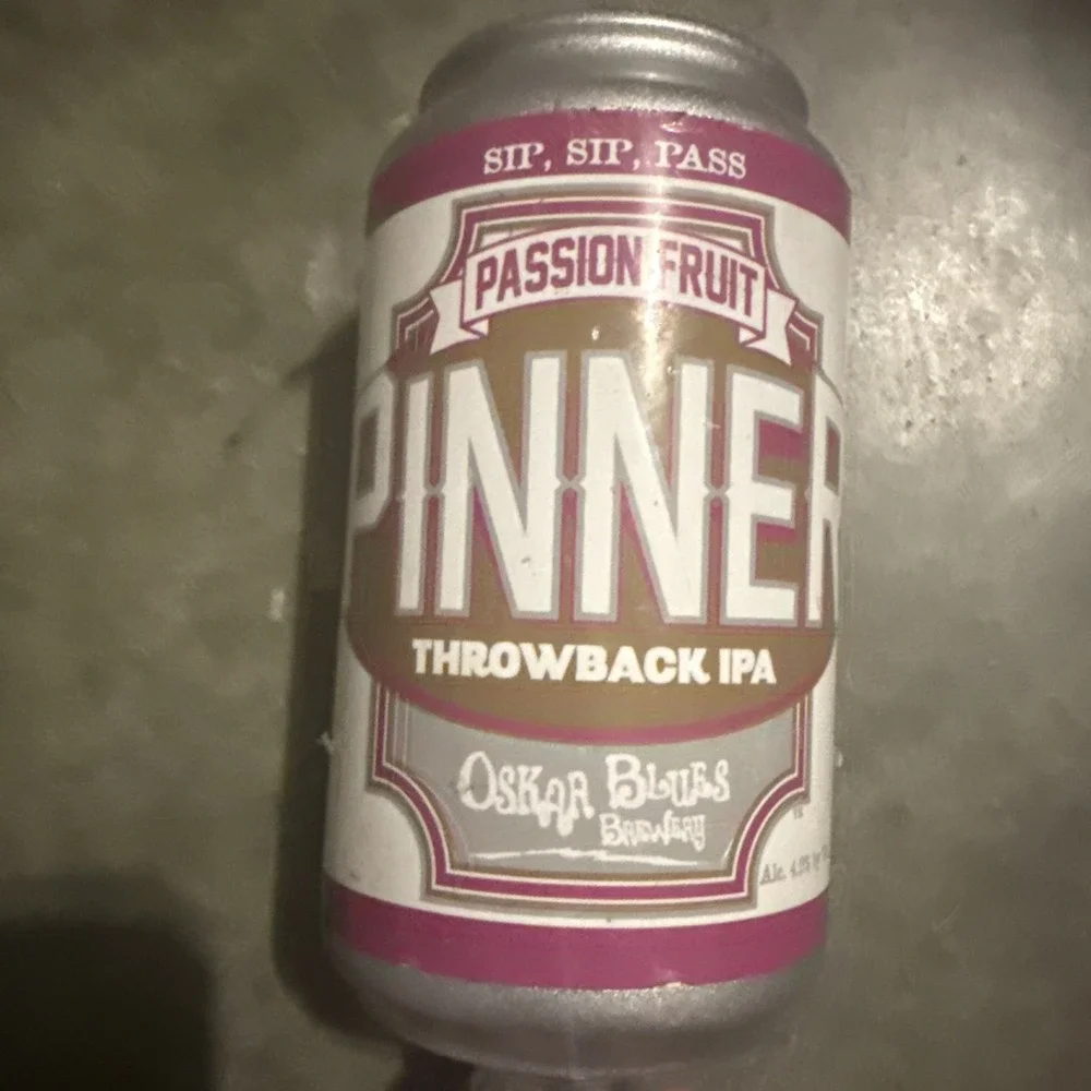 OSKAR BLUES PINNER THROWBACK IPA TAP‎ HANDLE Passion Fruit BEER CAN Brewing Co